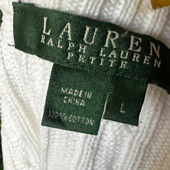 Ralph Lauren Double RL White Cable Knit Cardigan - Picture 7 of 8